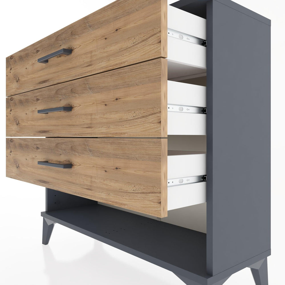 Woodntry Modüler Şifonyer Üç Çekmeceli V1 88x30x68 cm Antrasit - Woodntry