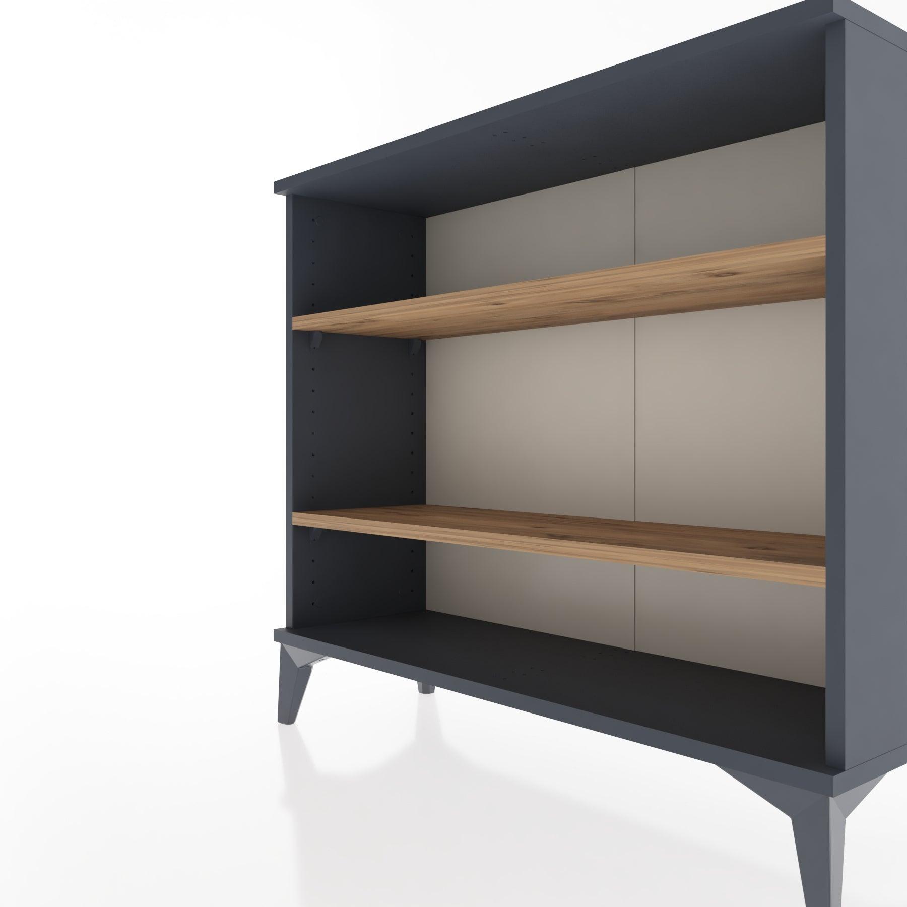 Woodntry Modüler Şifonyer İki Raflı 88x30x68 cm Antrasit - Woodntry