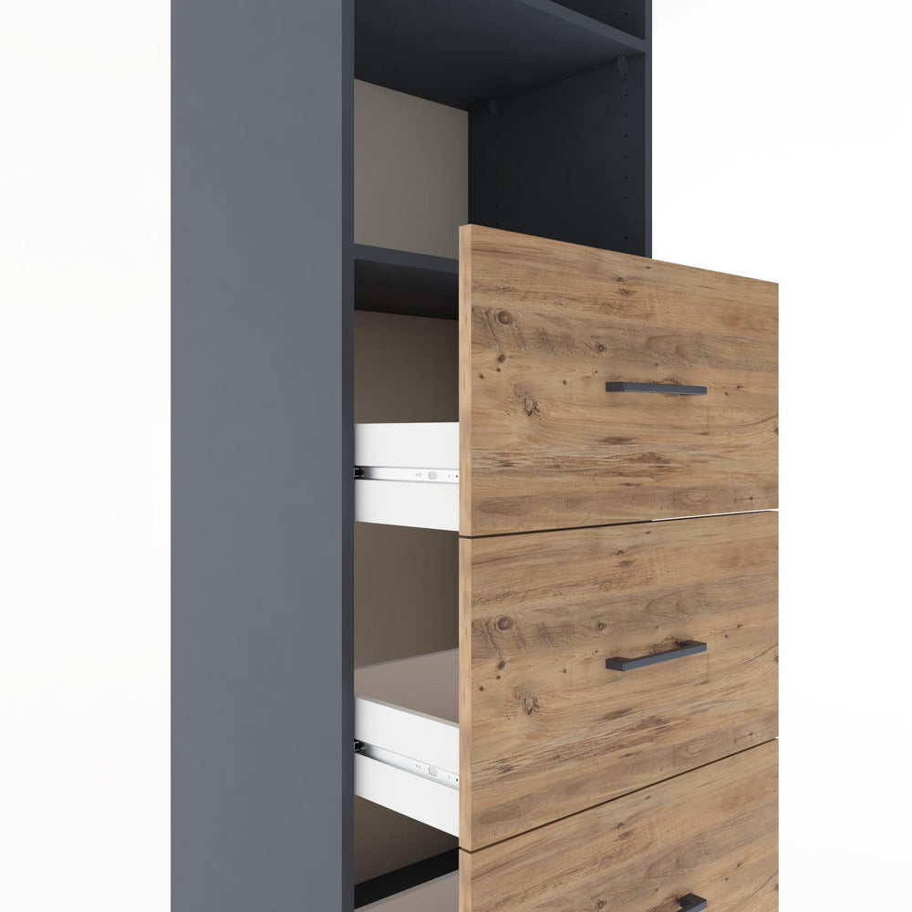 Woodntry Modular Cabinet Anthracite 60x44x170 cm with Drawers and Shelves CR51-2