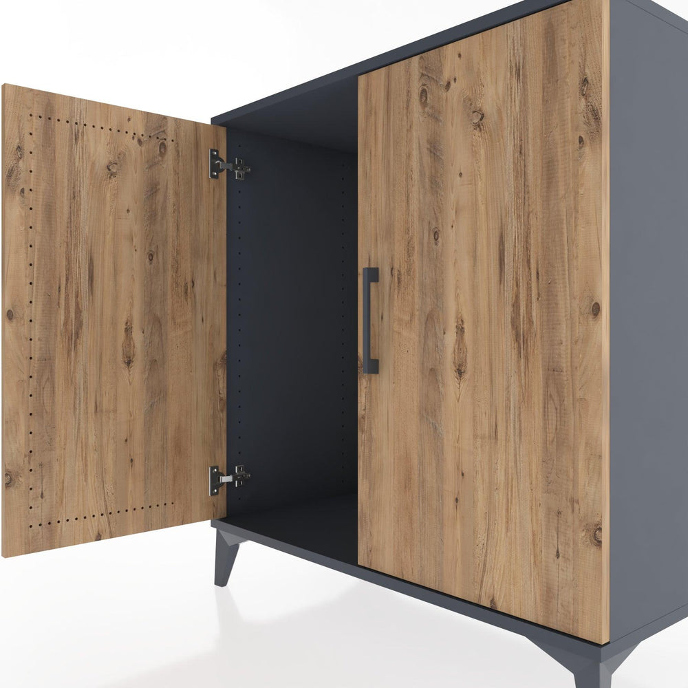 Woodntry Modüler Şifonyer Antrasit 88x44x84 cm Kapaklı K90-2