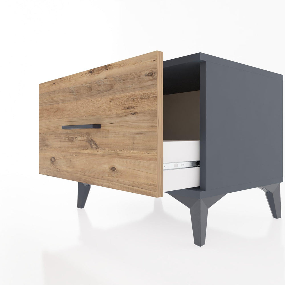 Woodntry Modular Nightstand Anthracite 60x44x68 cm Drawer C1-2