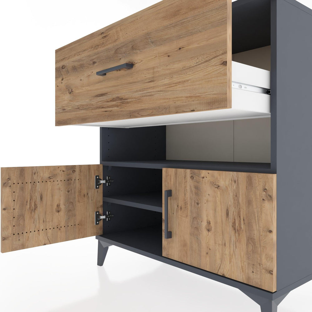Woodntry Modular Dresser Anthracite 88x44x84 cm Functional F107-2
