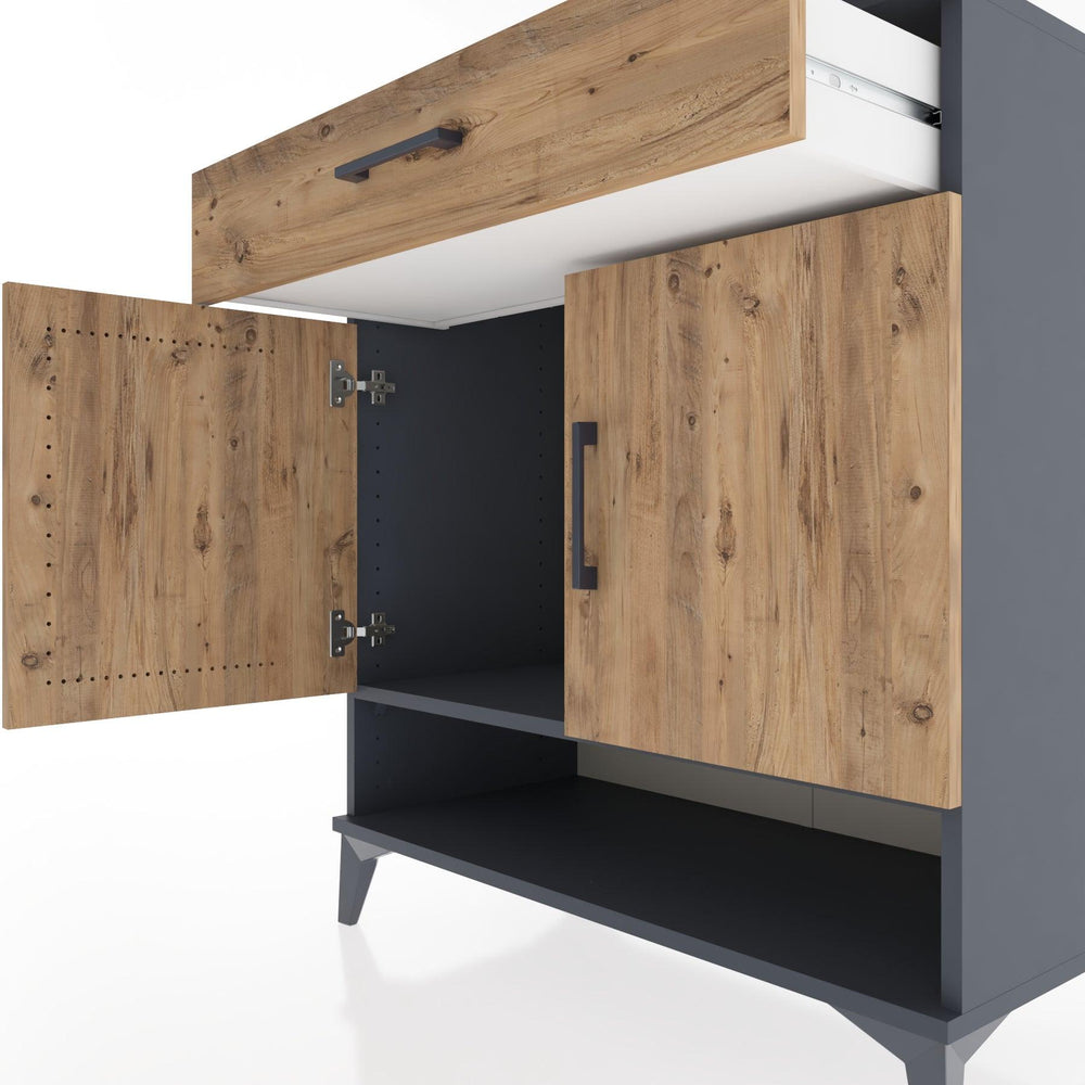 Woodntry Modüler Şifonyer Antrasit 88x44x84 cm Fonksiyonel F66-2