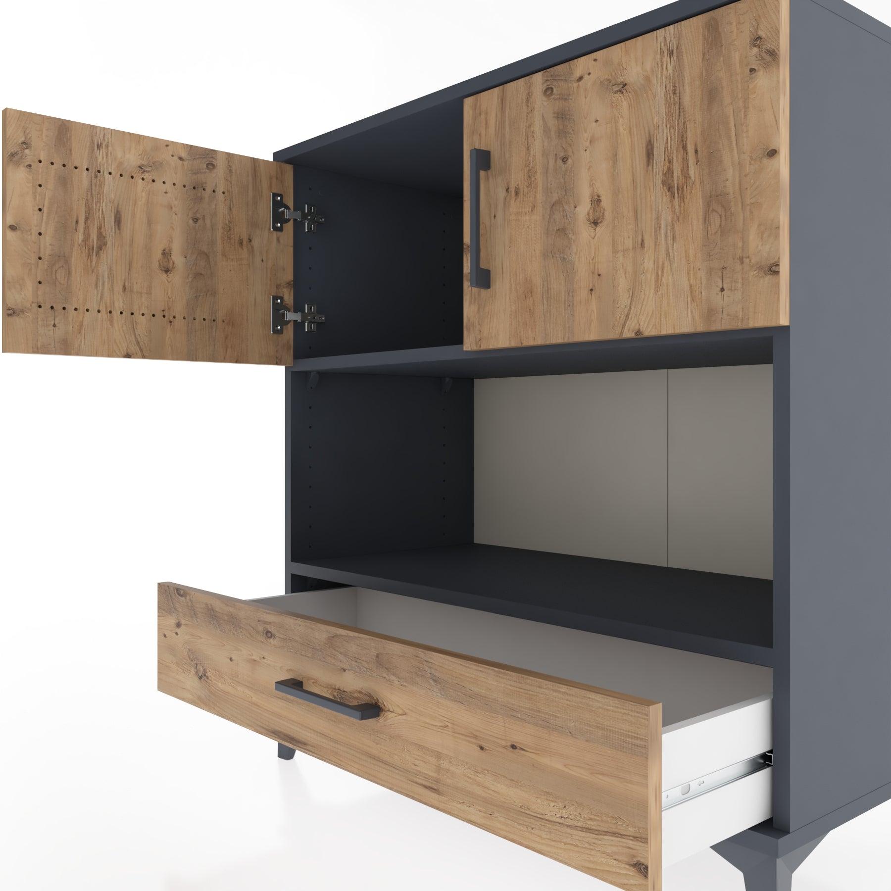 Woodntry Modular Dresser Anthracite 88x44x84 cm Functional F96-2