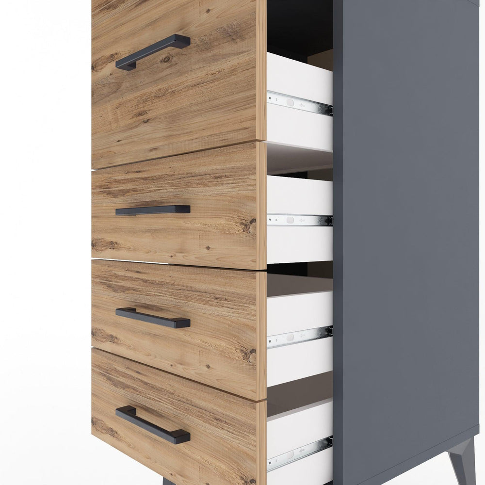 Woodntry Modular Nightstand Anthracite 44x44x84 cm Drawer C1-2