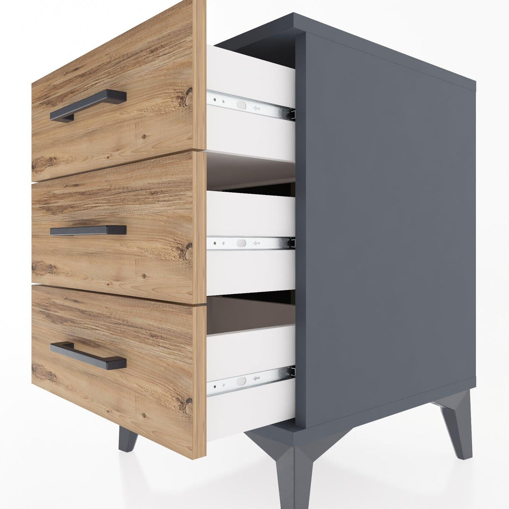 Woodntry Modular Nightstand Anthracite 44x44x52 cm Drawer C1-2