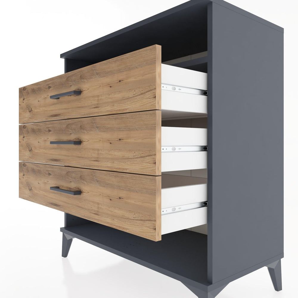 Woodntry Modular Dresser Anthracite 88x44x84 cm with Drawers and Shelves CR20-2