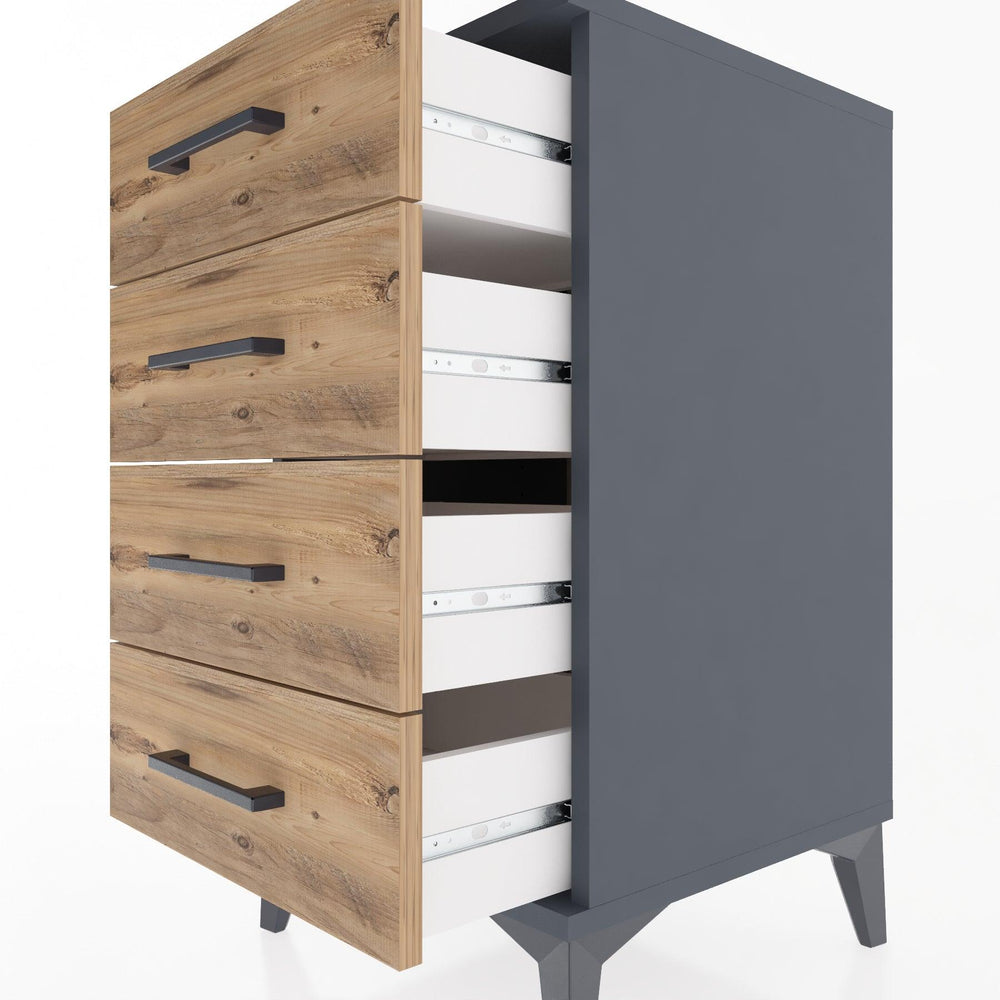 Woodntry Modular Nightstand Anthracite 44x44x68 cm Drawer C1-2