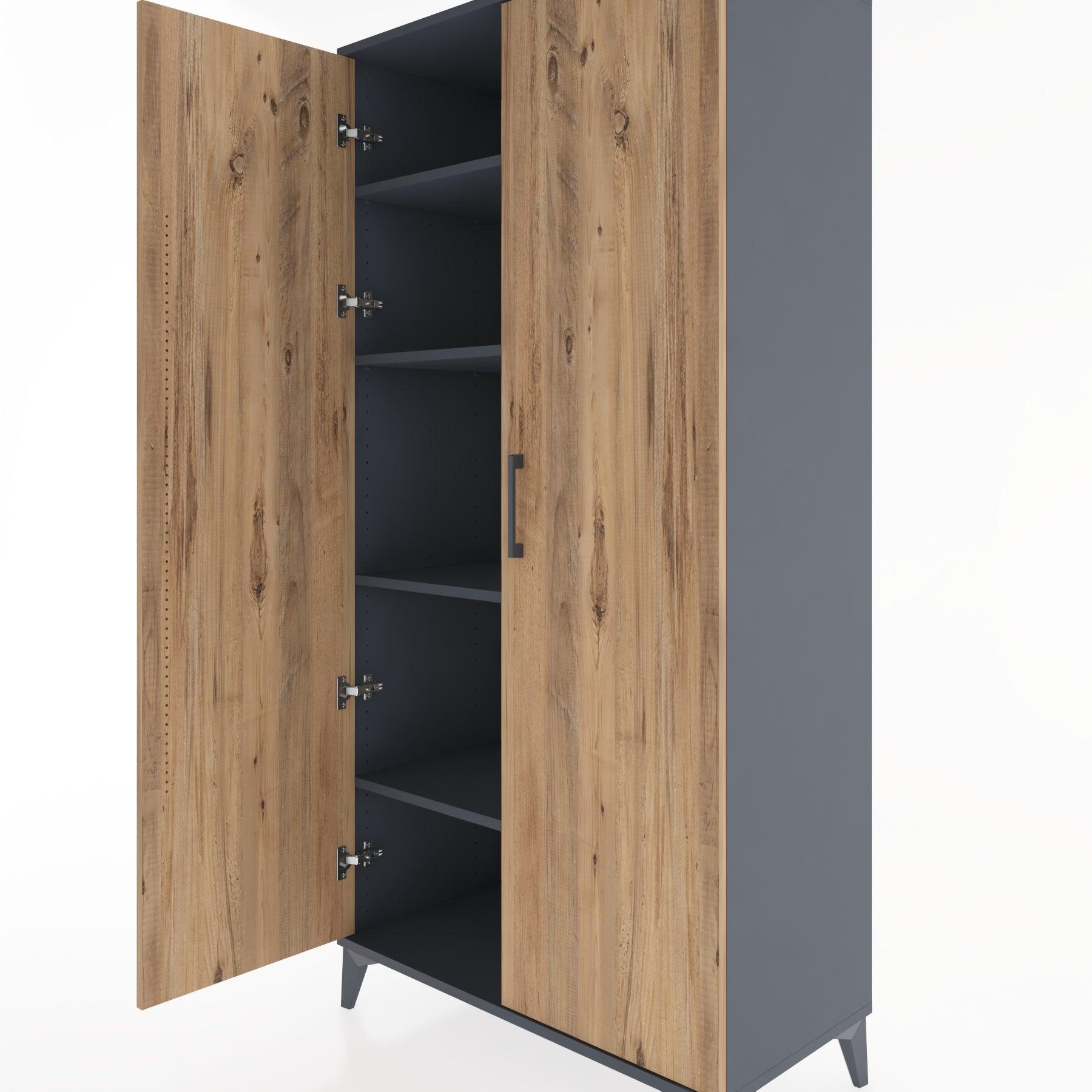 Woodntry Modular Cabinet Anthracite 88x44x170 cm with Cover K9-2
