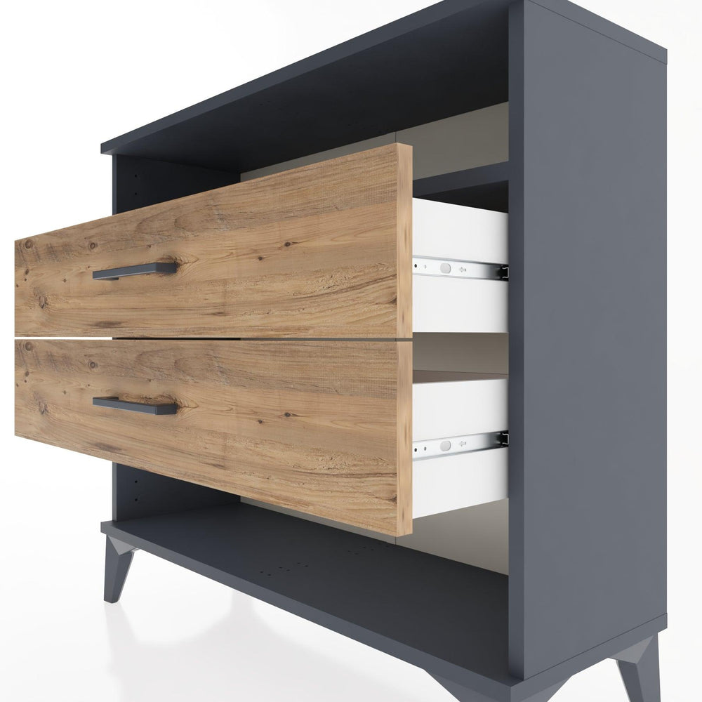 Woodntry Modüler Şifonyer İki Çekmeceli V3 88x30x68 cm Antrasit - Woodntry