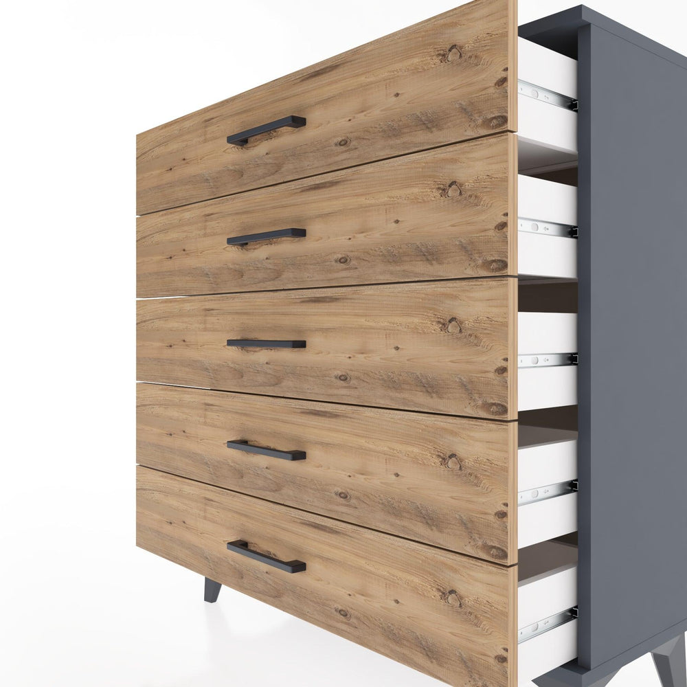 Woodntry Modular Dresser Anthracite 88x30x84 cm Drawer C1-2