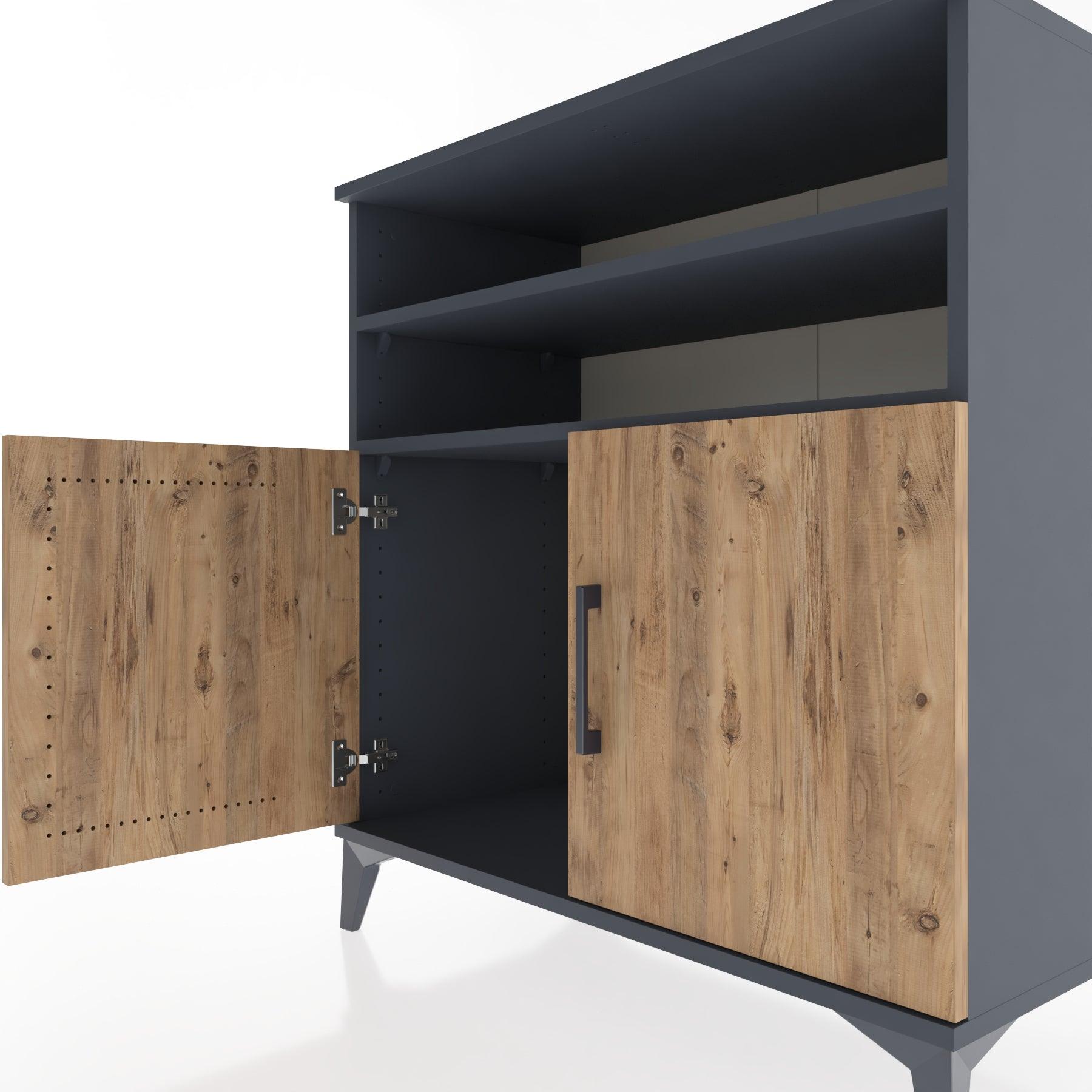 Woodntry Modular Dresser Anthracite 88x44x84 cm with Cover and Shelf KR39-2