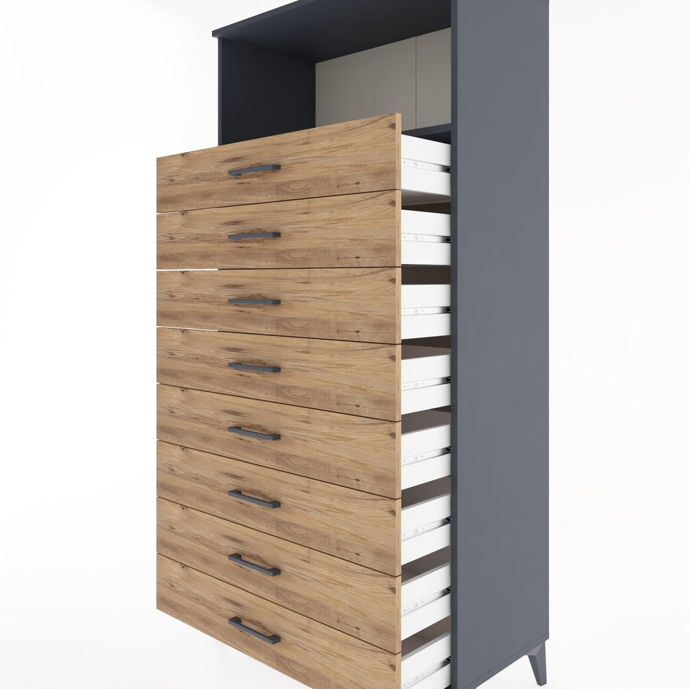 Woodntry Modular Cabinet Anthracite 88x44x170 cm with Drawers and Shelves CR32-2