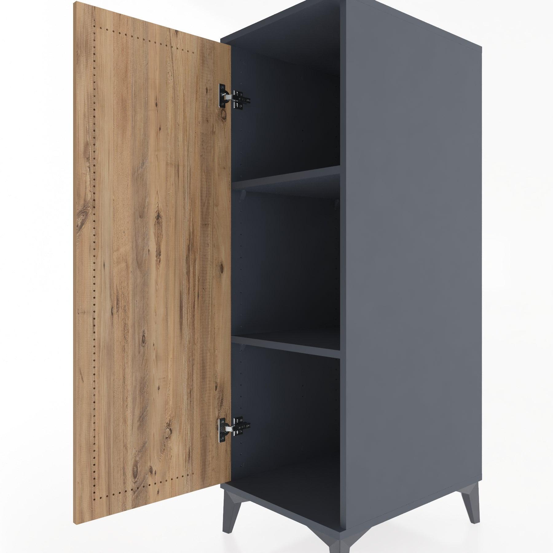 Woodntry Modular Cabinet Anthracite 44x30x122 cm with Door K1-2