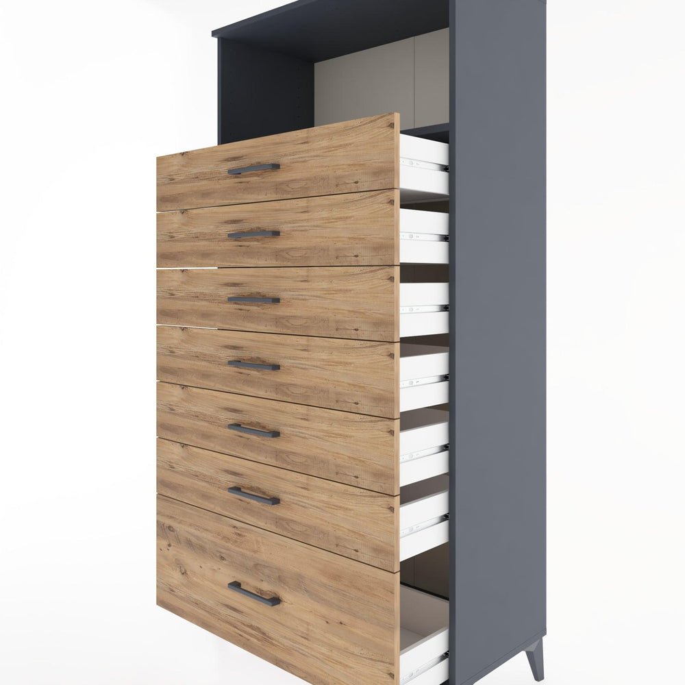 Woodntry Modular Cabinet Anthracite 88x44x170 cm with Drawers and Shelves CR38-2