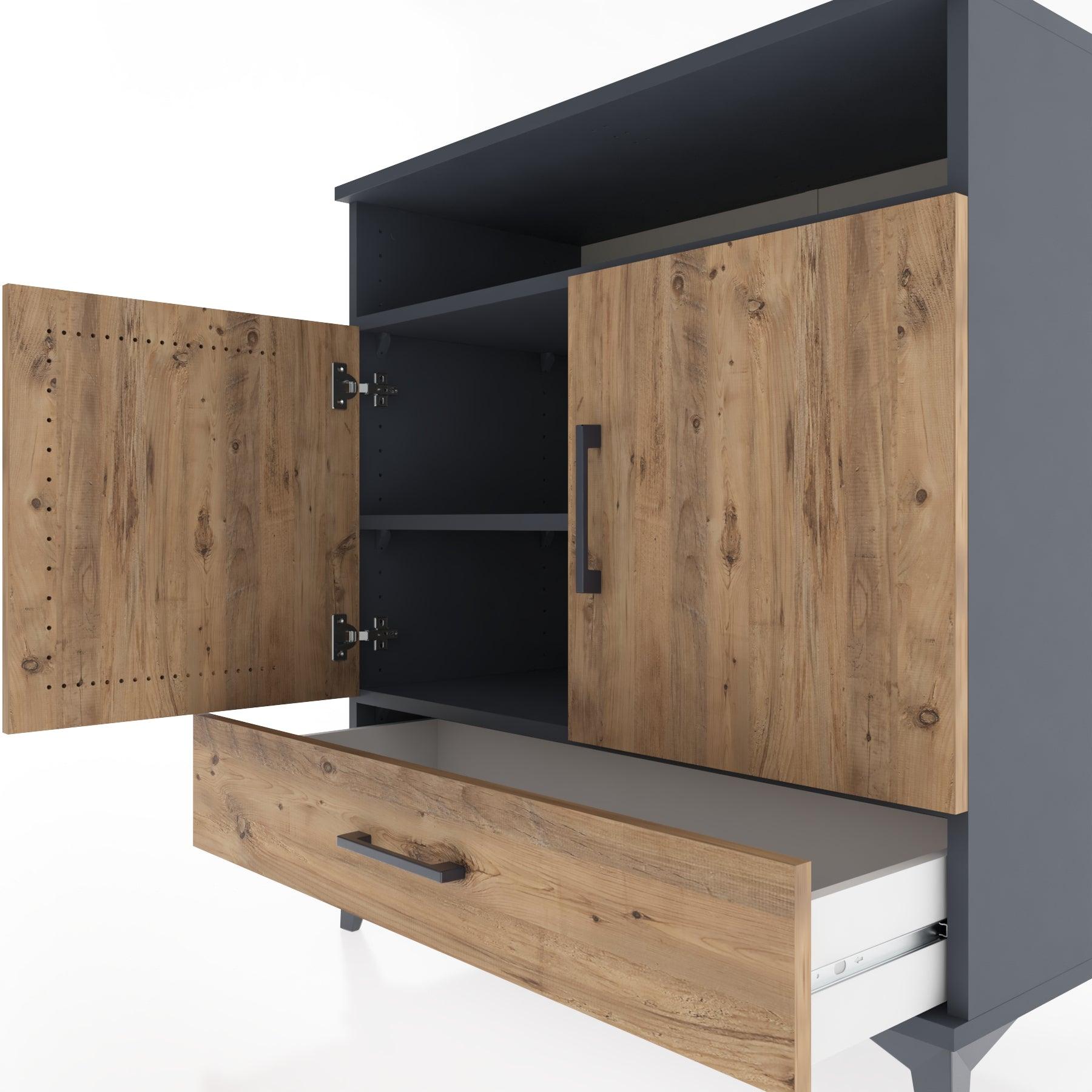 Woodntry Modular Dresser Anthracite 88x44x84 cm Functional F62-2