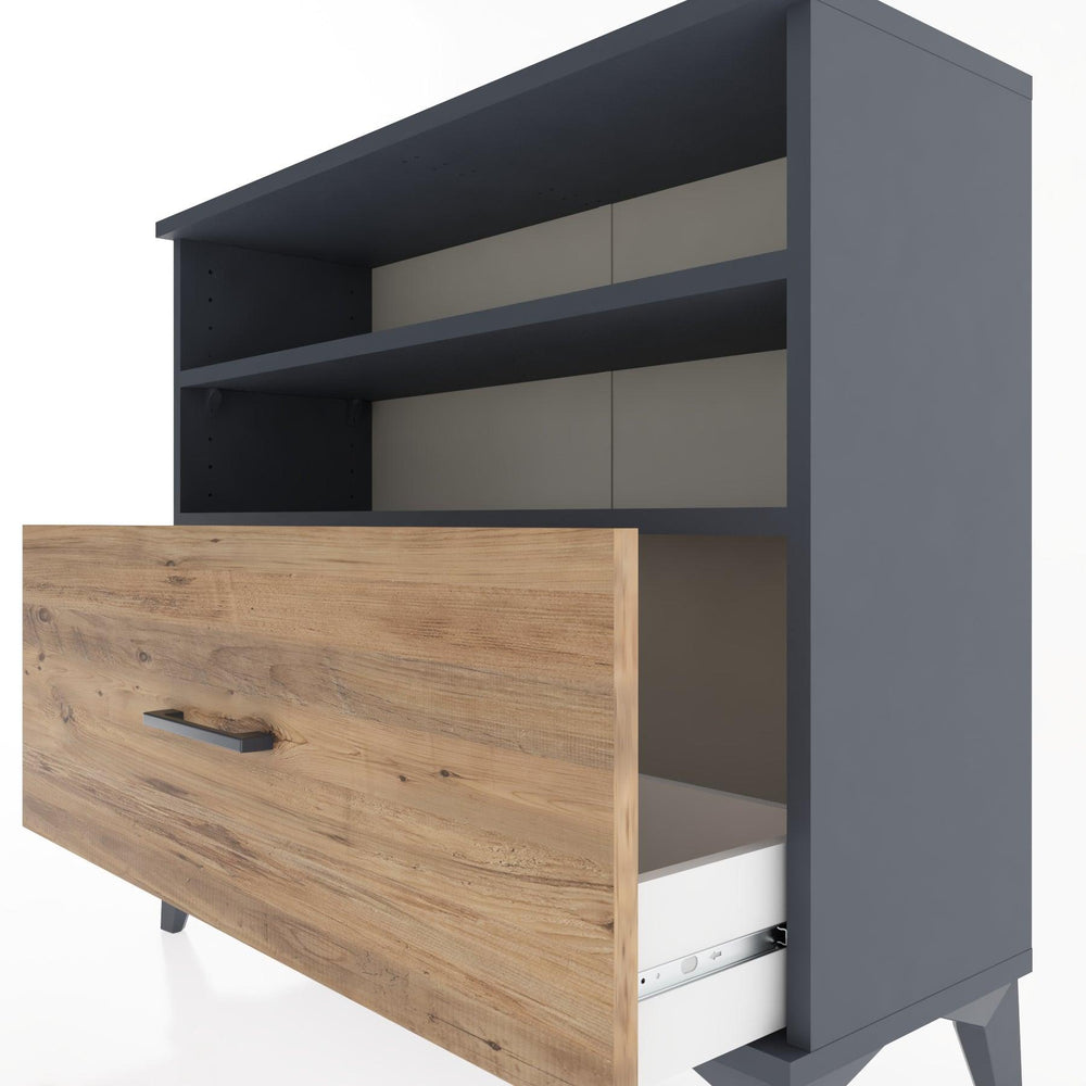 Woodntry Modüler Şifonyer Raf ve Çekmece V1 88x30x68 cm Antrasit - Woodntry