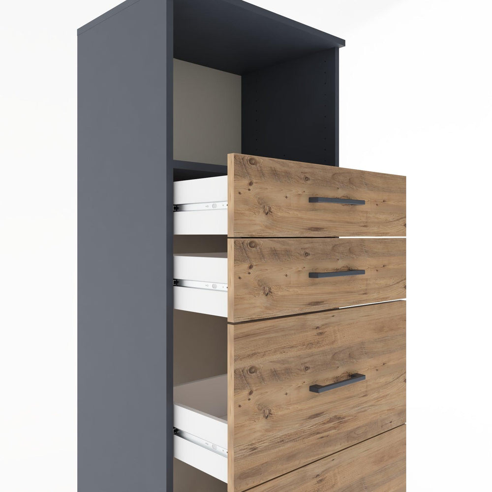 Woodntry Modular Cabinet Anthracite 60x44x170 cm with Drawers and Shelves CR49-2