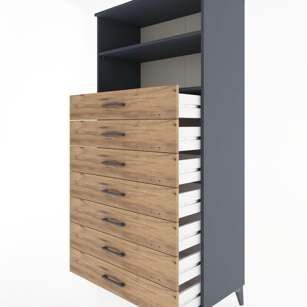 Woodntry Modular Cabinet Anthracite 88x44x170 cm with Drawers and Shelves CR33-2