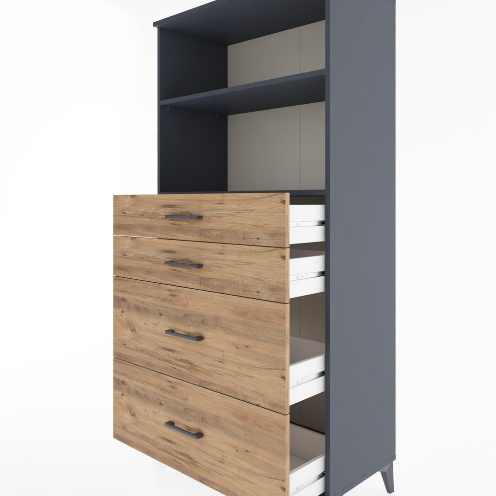 Woodntry Modular Cabinet Anthracite 88x44x170 cm with Drawers and Shelves CR47-2