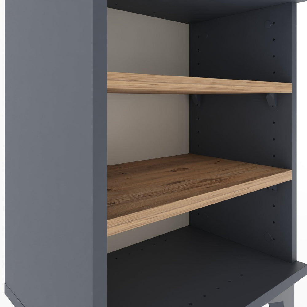 Woodntry Modüler Komodin Üç Raflı 44x30x52 cm Antrasit - Woodntry