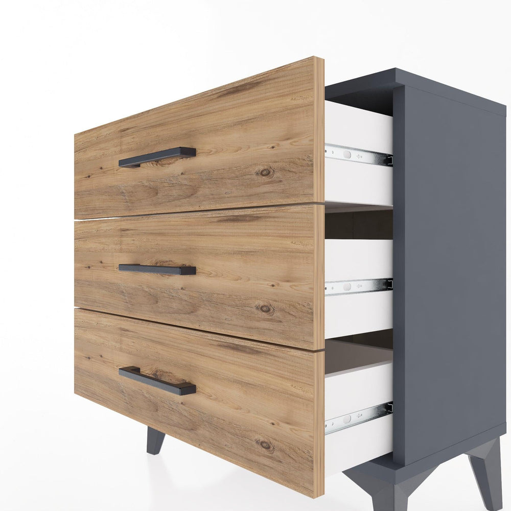 Woodntry Modular Nightstand Anthracite 60x30x52 cm Drawer C1-2