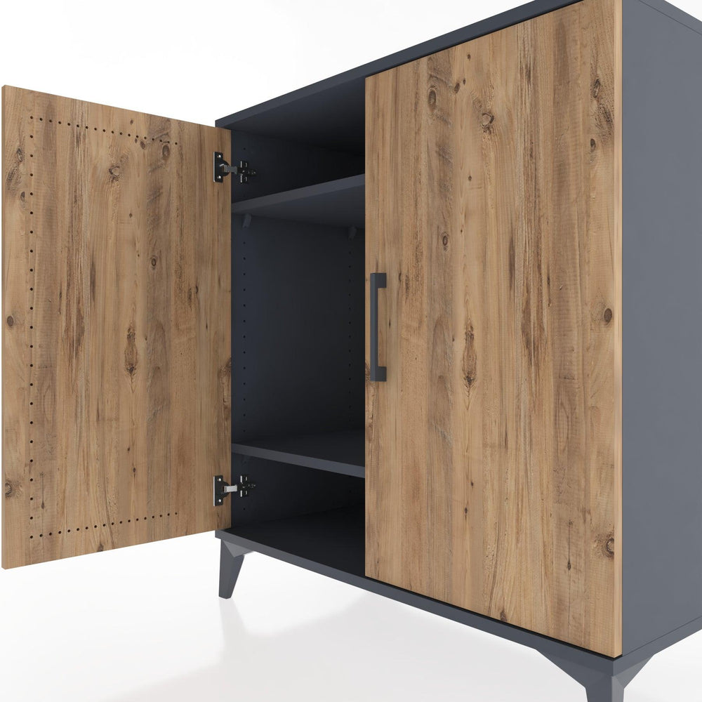 Woodntry Modüler Şifonyer Antrasit 88x44x84 cm Kapaklı K87-2