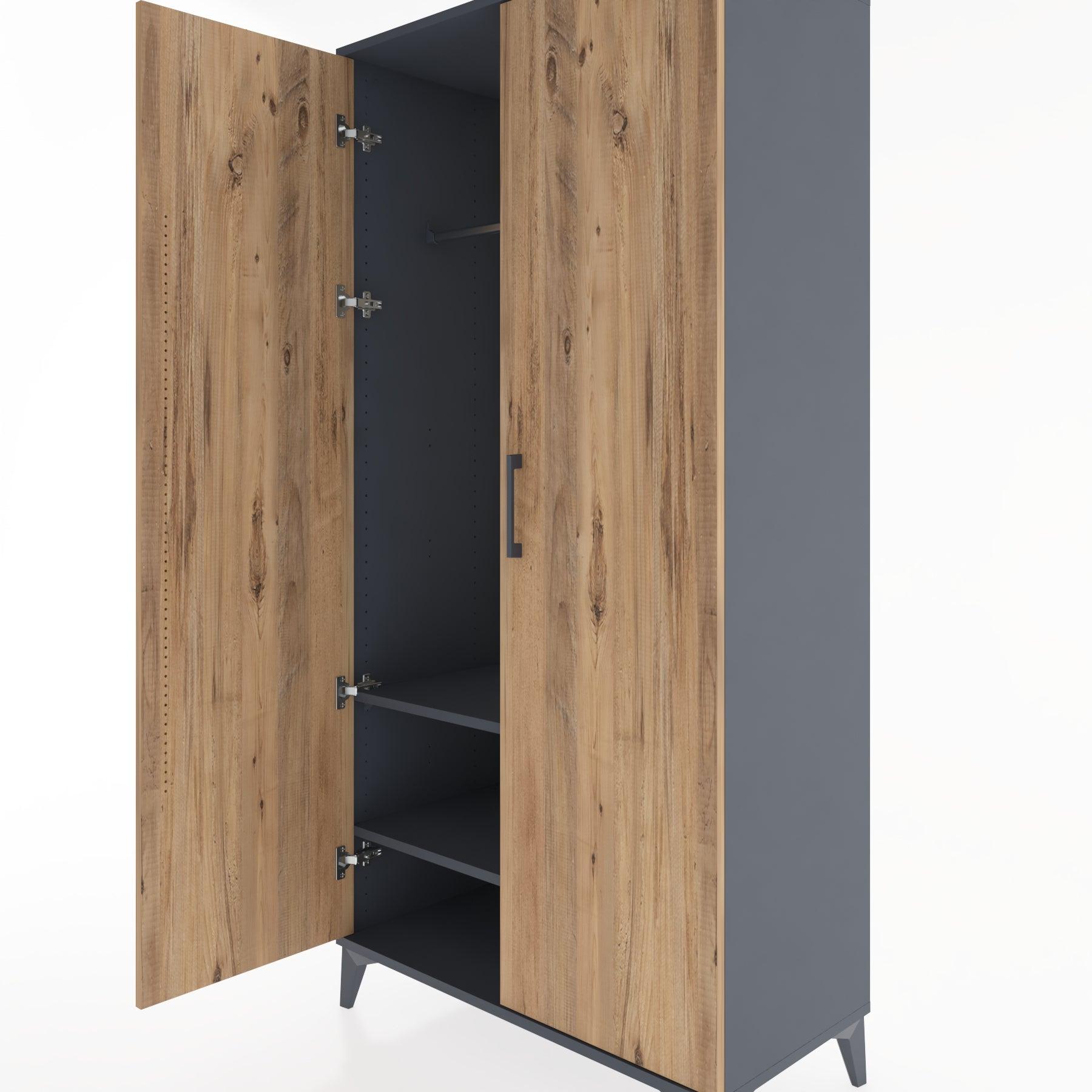 Woodntry Modular Cabinet Anthracite 88x44x170 cm with Cover K31-2