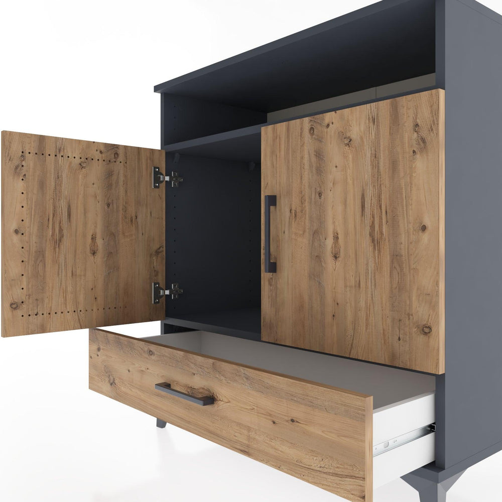 Woodntry Modüler Şifonyer Antrasit 88x44x84 cm Fonksiyonel F63-2