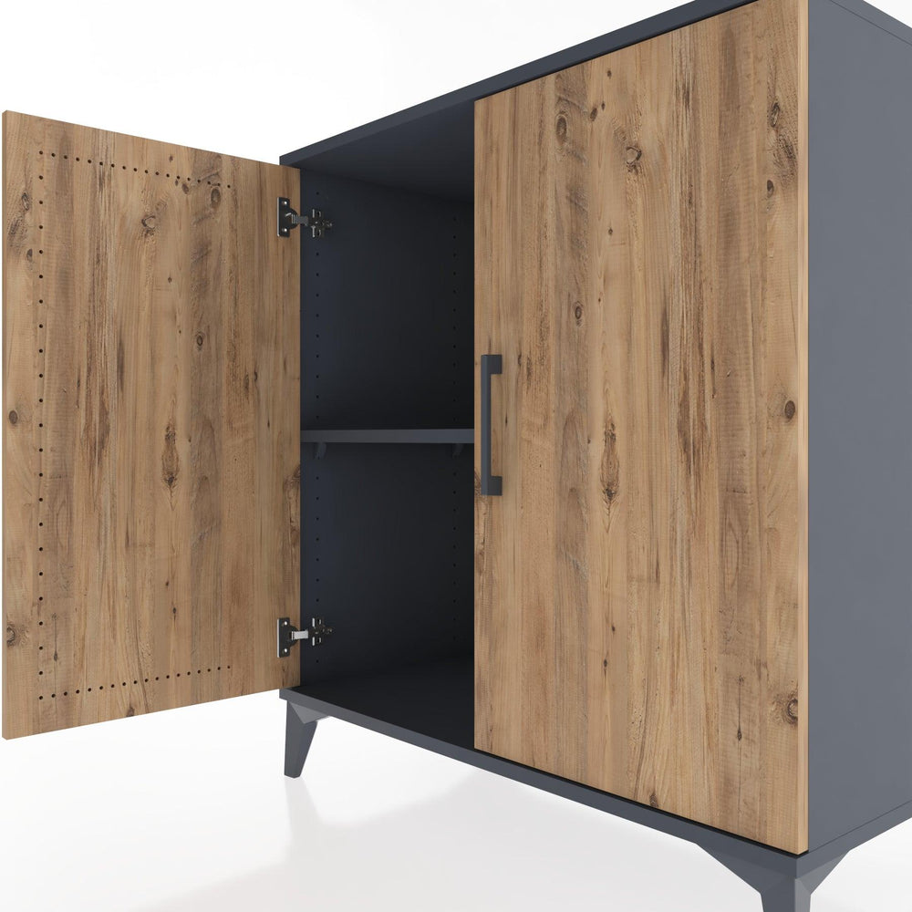 Woodntry Modüler Şifonyer Antrasit 88x44x84 cm Kapaklı K89-2