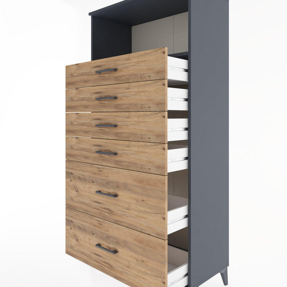 Woodntry Modular Cabinet Anthracite 88x44x170 cm with Drawers and Shelves CR45-2