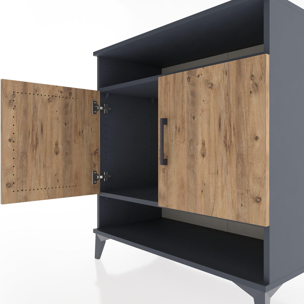 Woodntry Modüler Şifonyer Antrasit 88x44x84 cm Kapaklı ve Raflı KR69-2