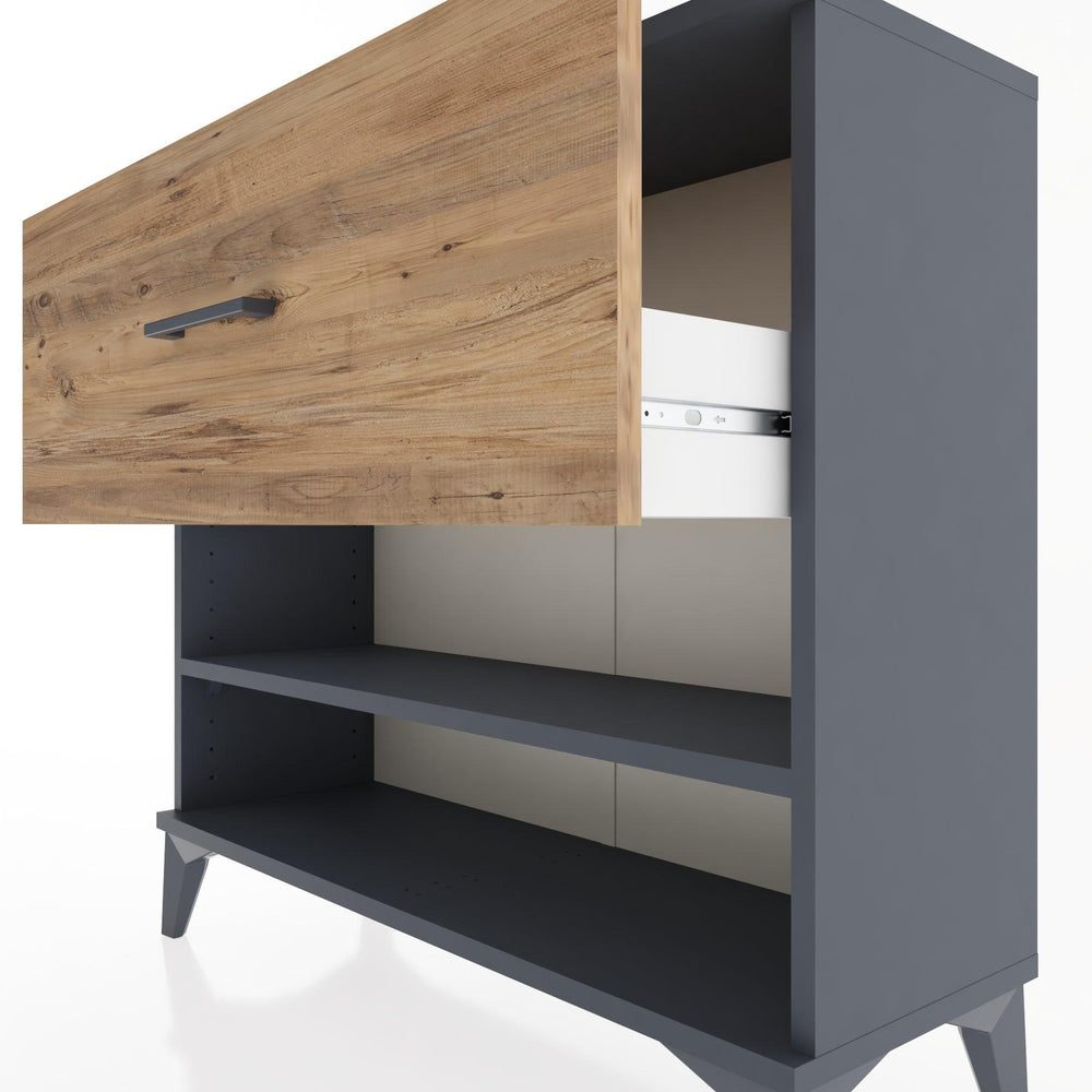 Woodntry Modüler Şifonyer Çekmece ve Raf 88x30x68 cm Antrasit - Woodntry
