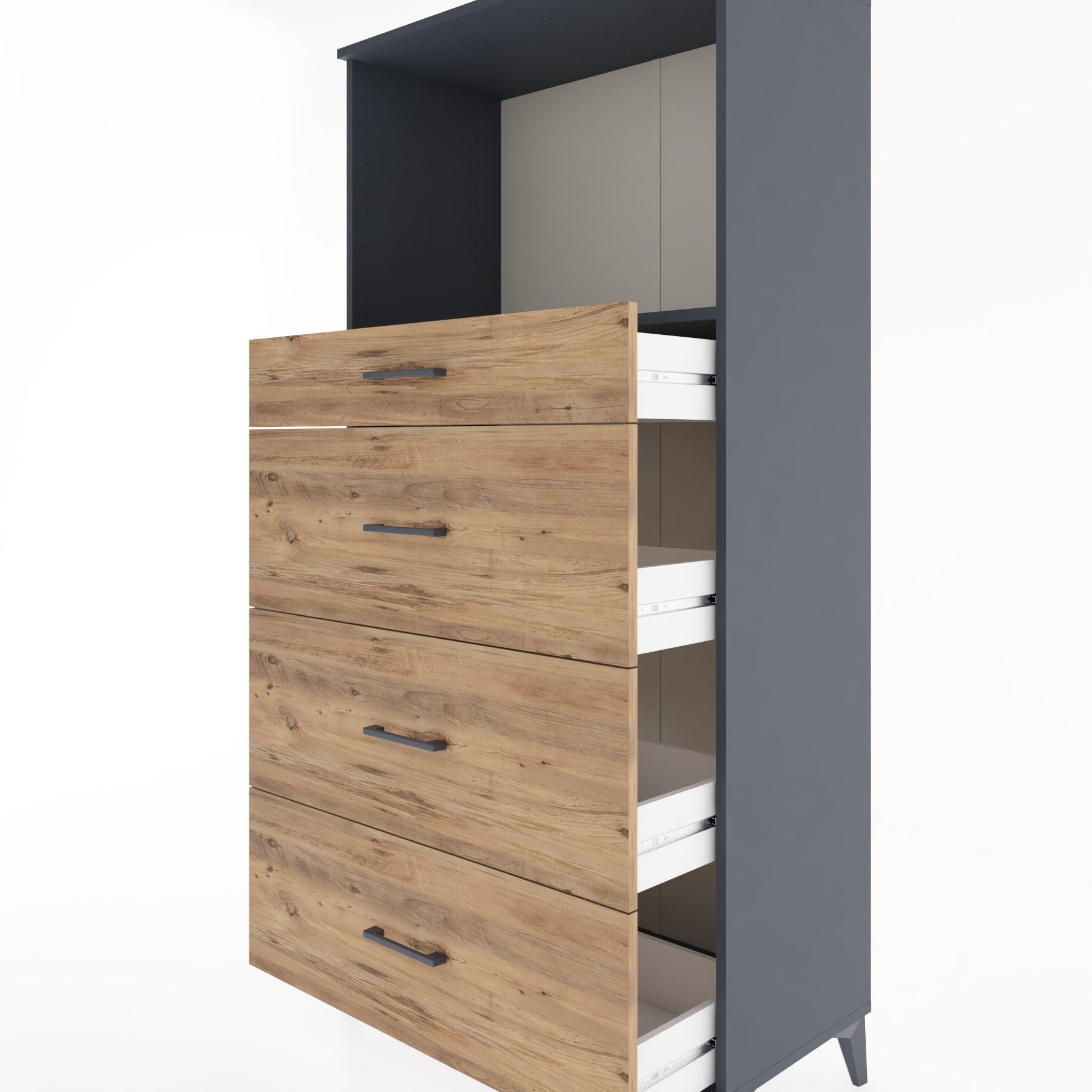 Woodntry Modular Cabinet Anthracite 88x44x170 cm with Drawers and Shelves CR51-2