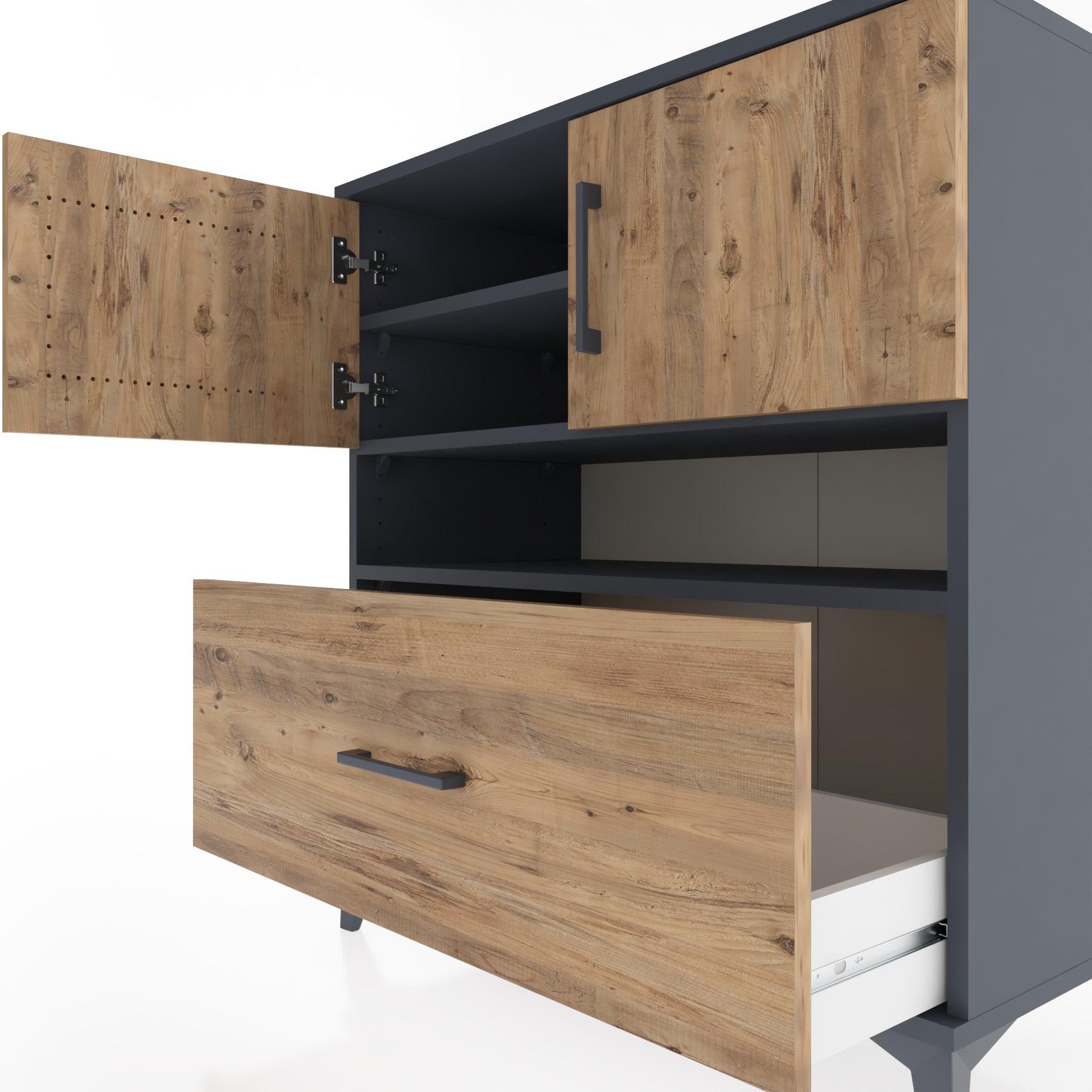 Woodntry Modular Dresser Anthracite 88x44x84 cm Functional F111-2