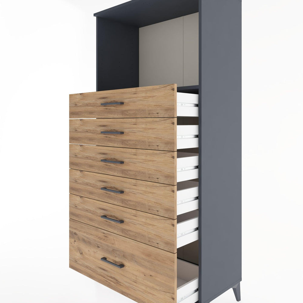 Woodntry Modular Cabinet Anthracite 88x44x170 cm with Drawers and Shelves CR39-2