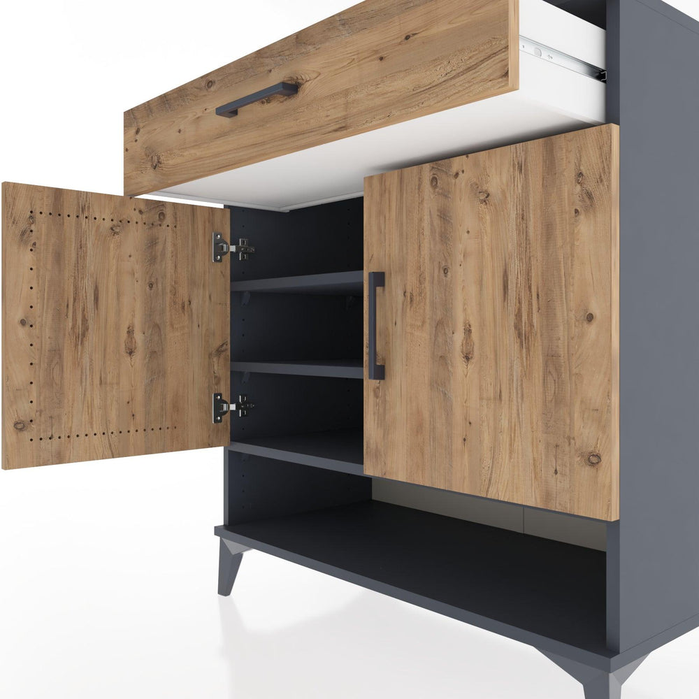 Woodntry Modüler Şifonyer Antrasit 88x44x84 cm Fonksiyonel F64-2