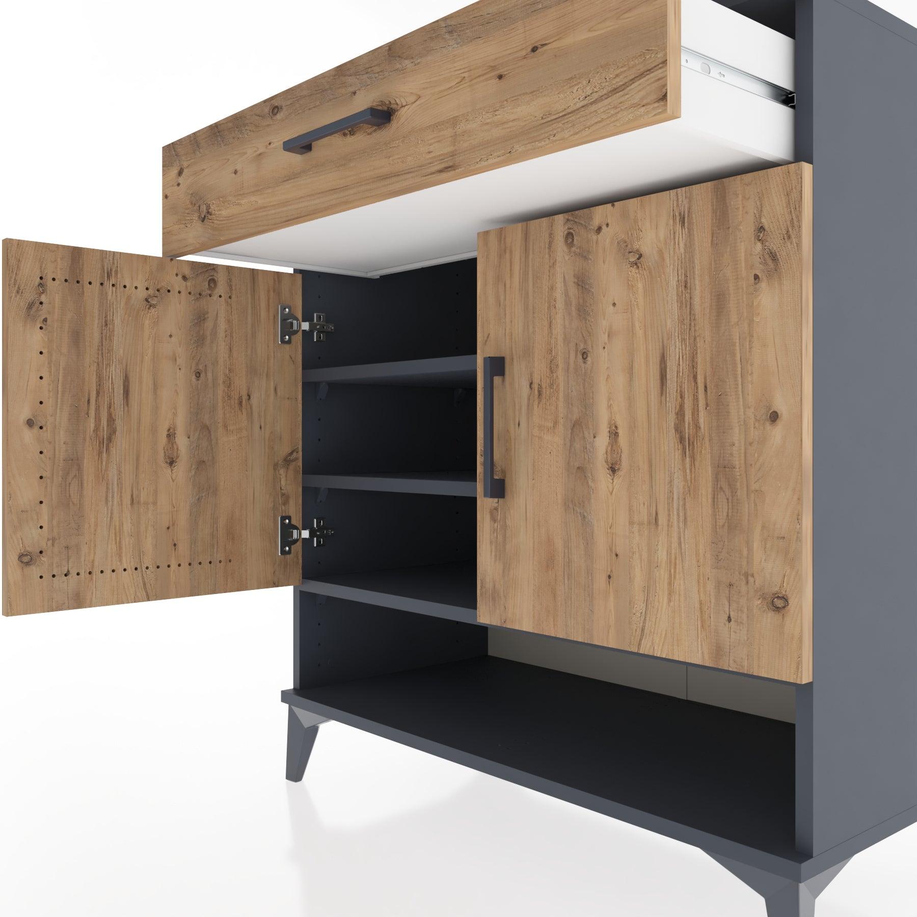 Woodntry Modular Dresser Anthracite 88x44x84 cm Functional F64-2