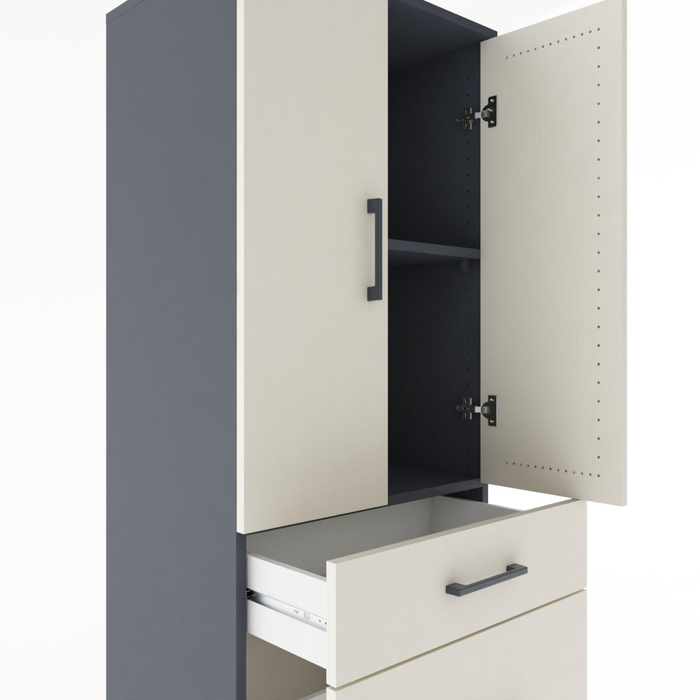 Woodntry Modular Cabinet Anthracite 60x44x170 cm with Doors and Drawers KC20-2
