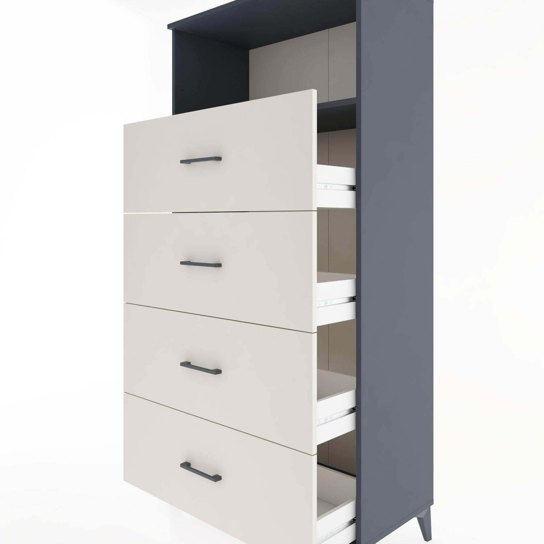 Woodntry Modular Cabinet Anthracite 88x44x170 cm with Drawers and Shelves CR53-2
