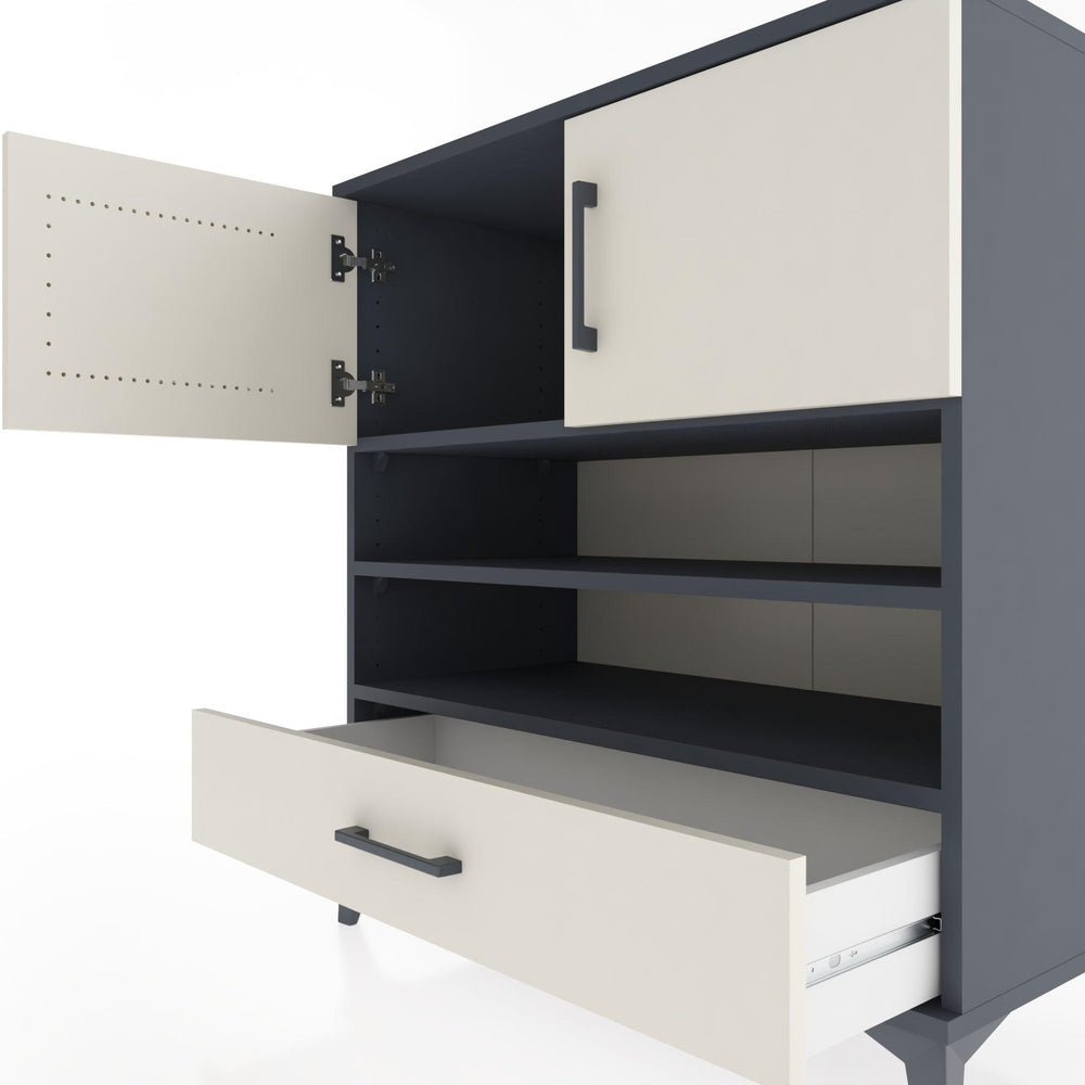 Woodntry Modüler Şifonyer Antrasit 88x44x84 cm Fonksiyonel F94-2