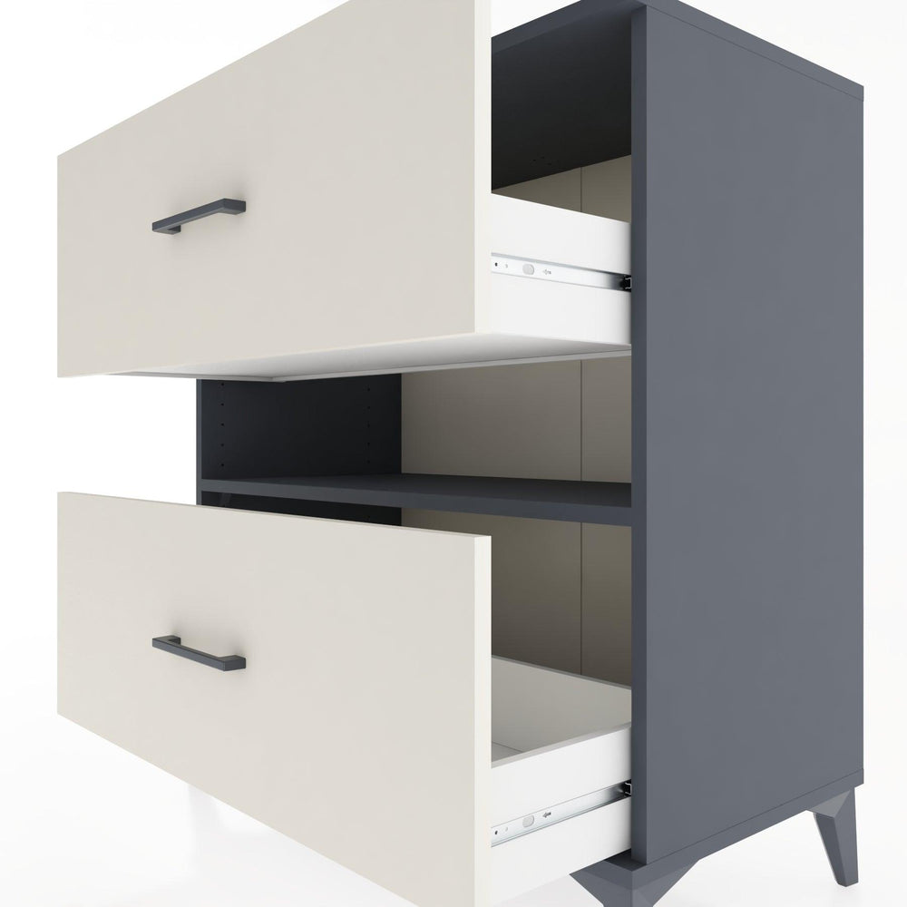 Woodntry Modular Dresser Anthracite 88x44x84 cm with Drawers and Shelves CR2-2