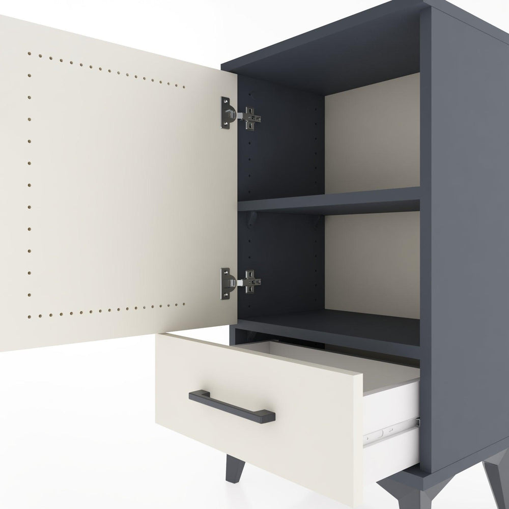 Woodntry Modüler Komodin Çekmece ve Kapaklı V3 44x30x68 cm Antrasit - Woodntry