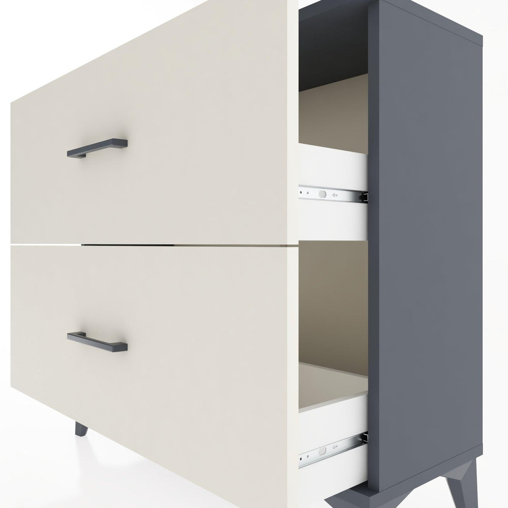 Woodntry Modüler Şifonyer İki Çekmeceli V4 88x30x68 cm Antrasit - Woodntry