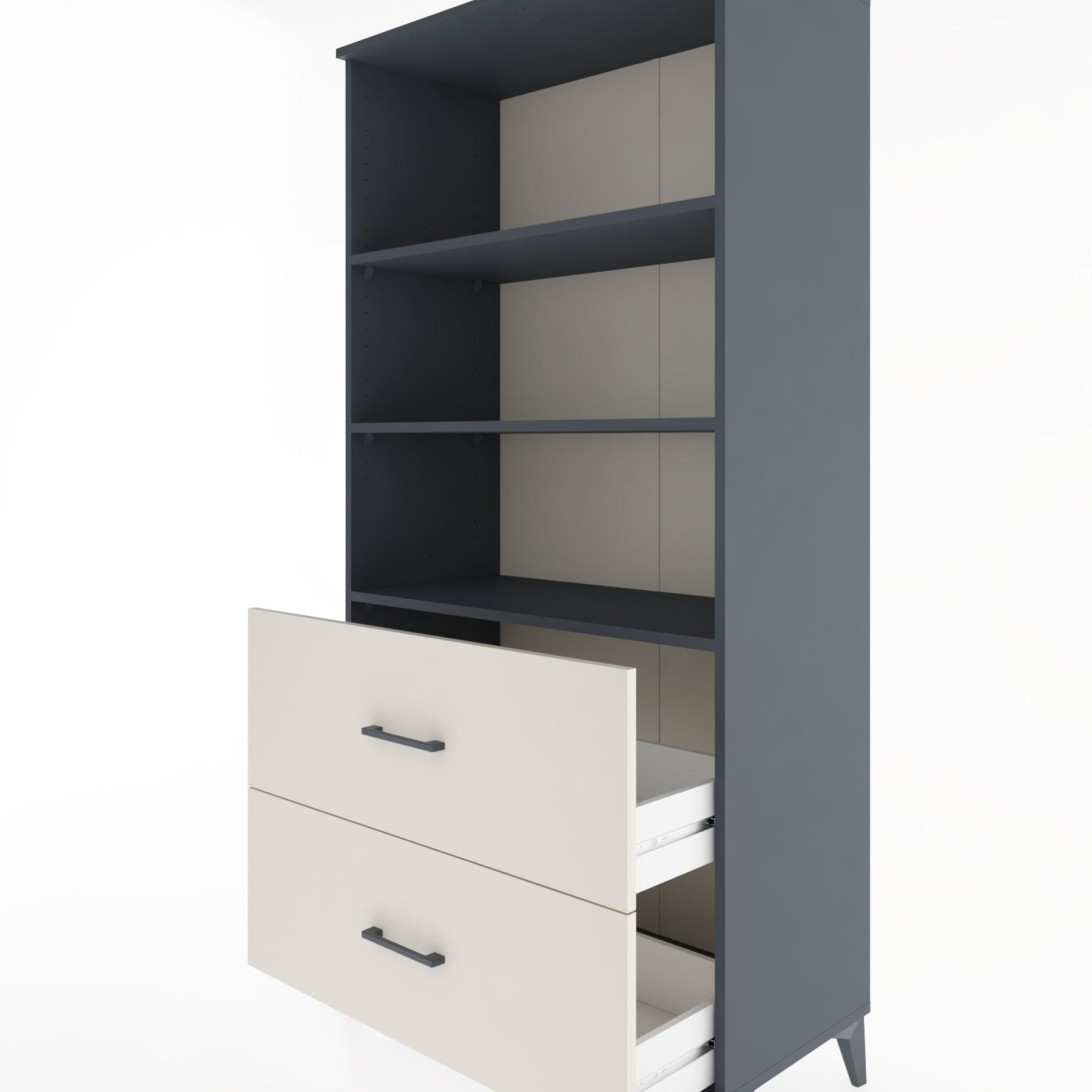 Woodntry Modular Cabinet Anthracite 88x44x170 cm with Drawers and Shelves CR49-2