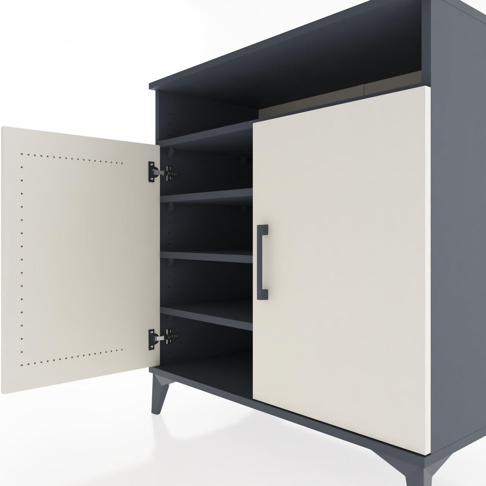 Woodntry Modüler Şifonyer Antrasit 88x44x84 cm Kapaklı ve Raflı KR82-2