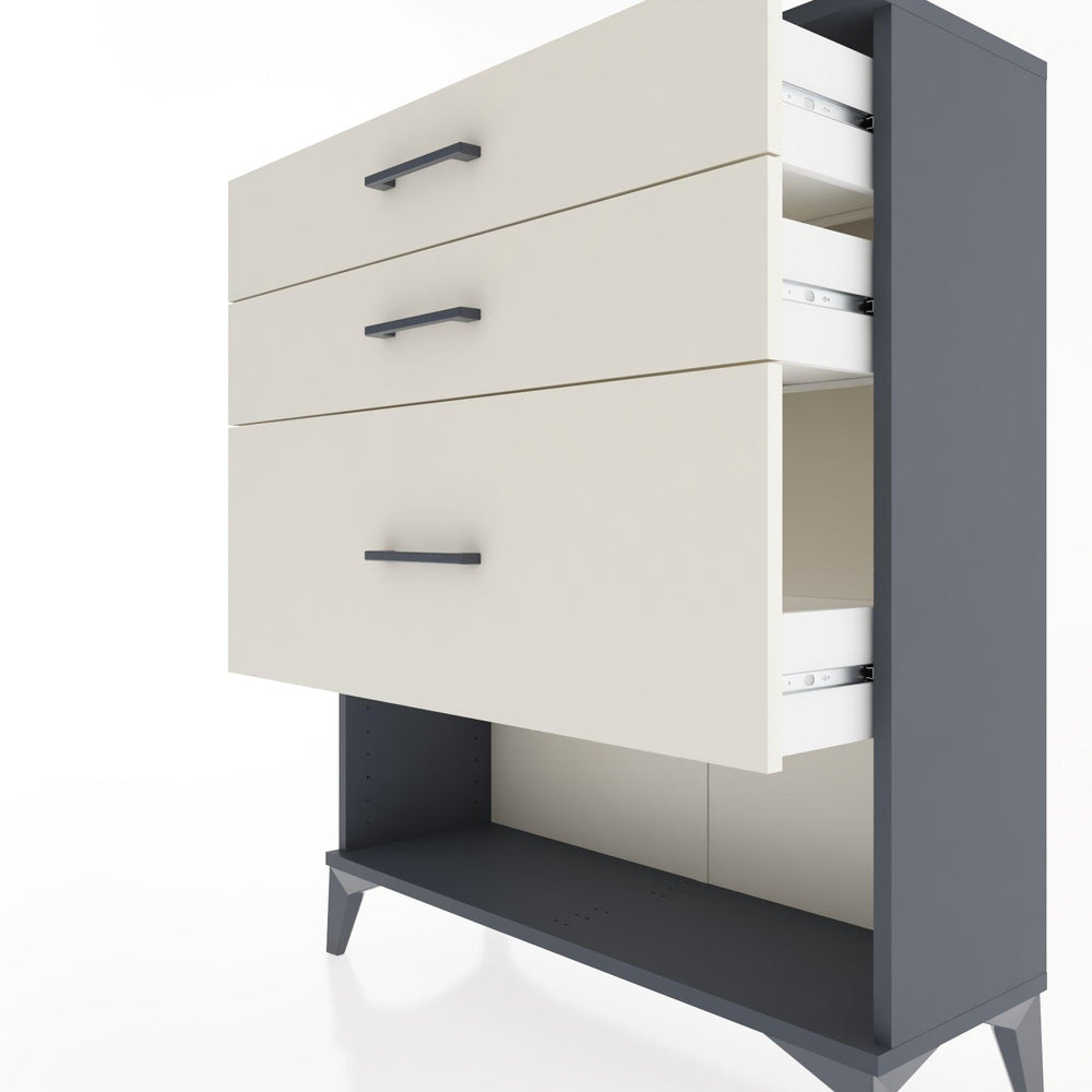 Woodntry Modular Dresser Anthracite 88x30x94 cm with Drawers and Shelves CR15-2