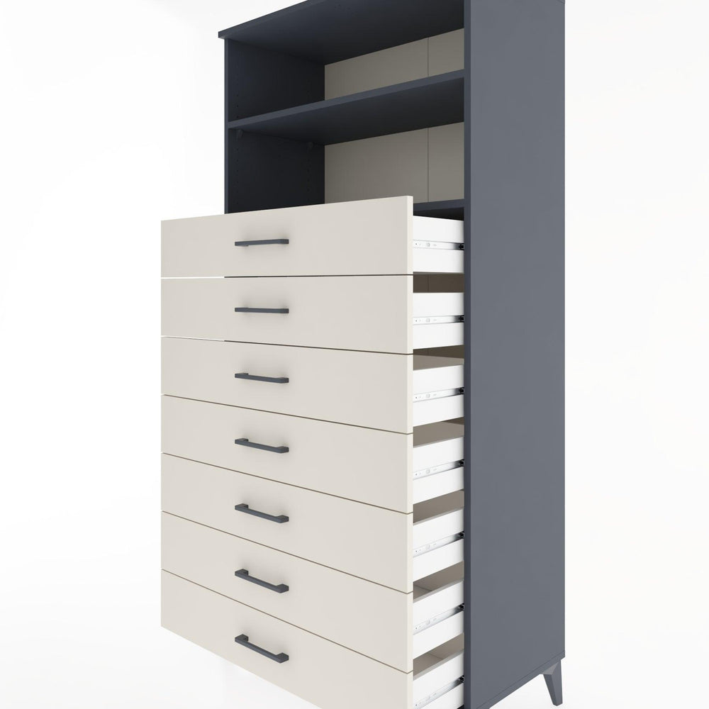 Woodntry Modular Cabinet Anthracite 88x44x170 cm with Drawers and Shelves CR33-2