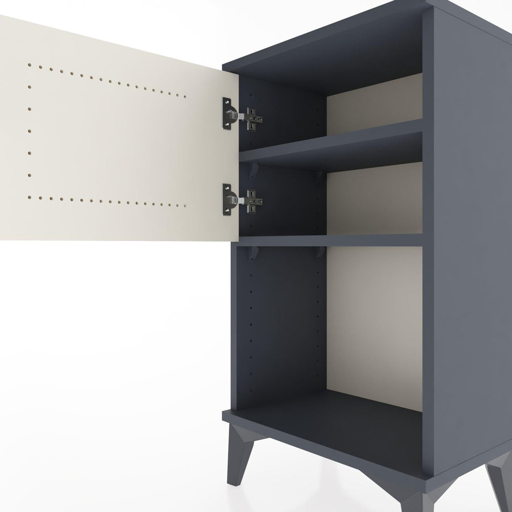 Woodntry Modüler Komodin Raf ve Tek Kapaklı V2 44x30x68 cm Antrasit - Woodntry