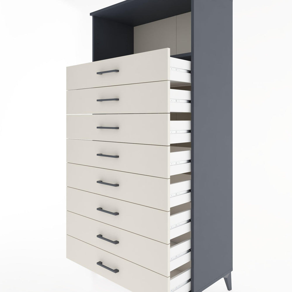 Woodntry Modular Cabinet Anthracite 88x44x170 cm with Drawers and Shelves CR32-2